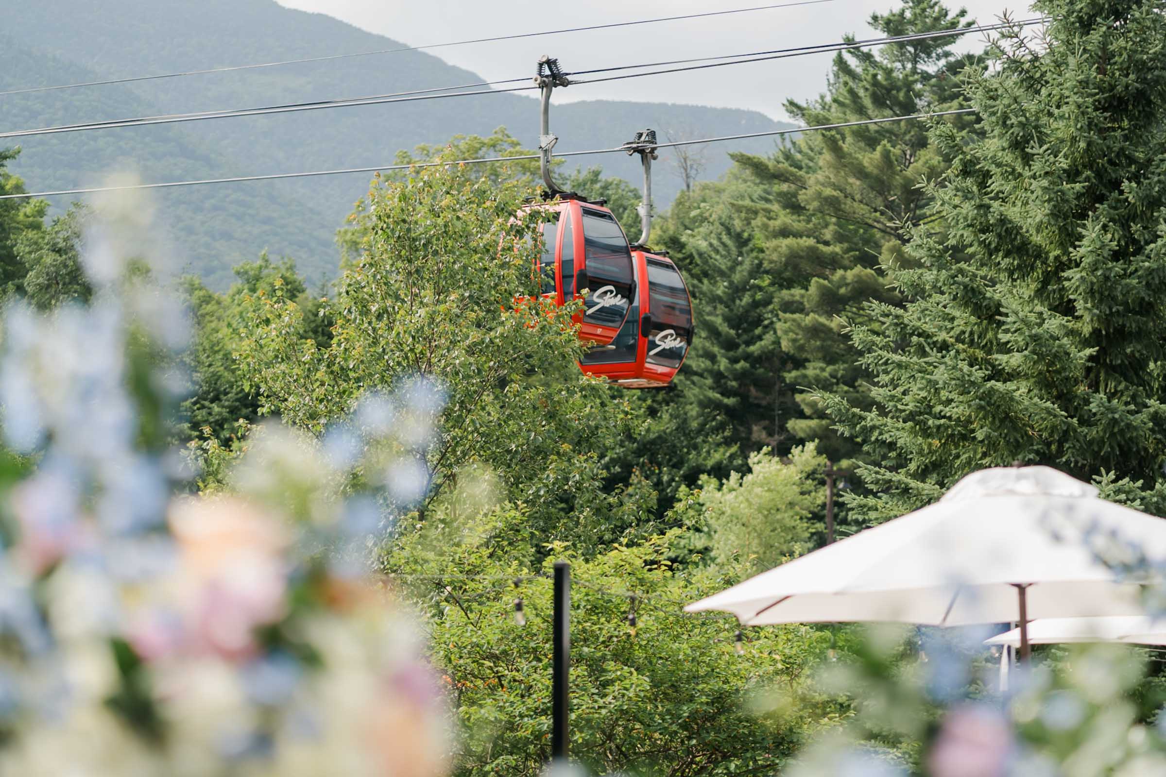 The gondolas - Lodge at Spruce Peak Wedding