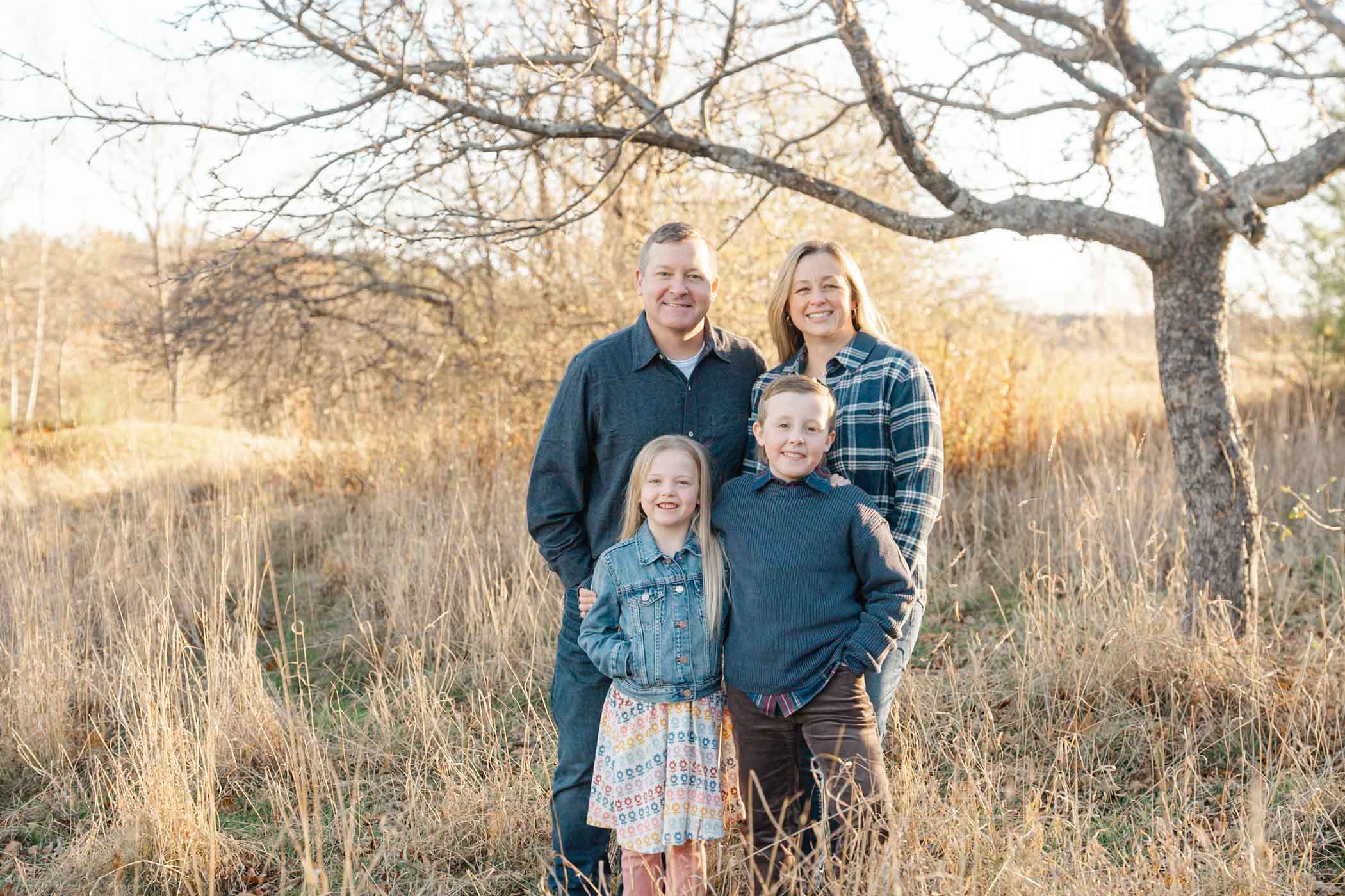 Fall Family Photo Session in a Golden Field Hanover, NH