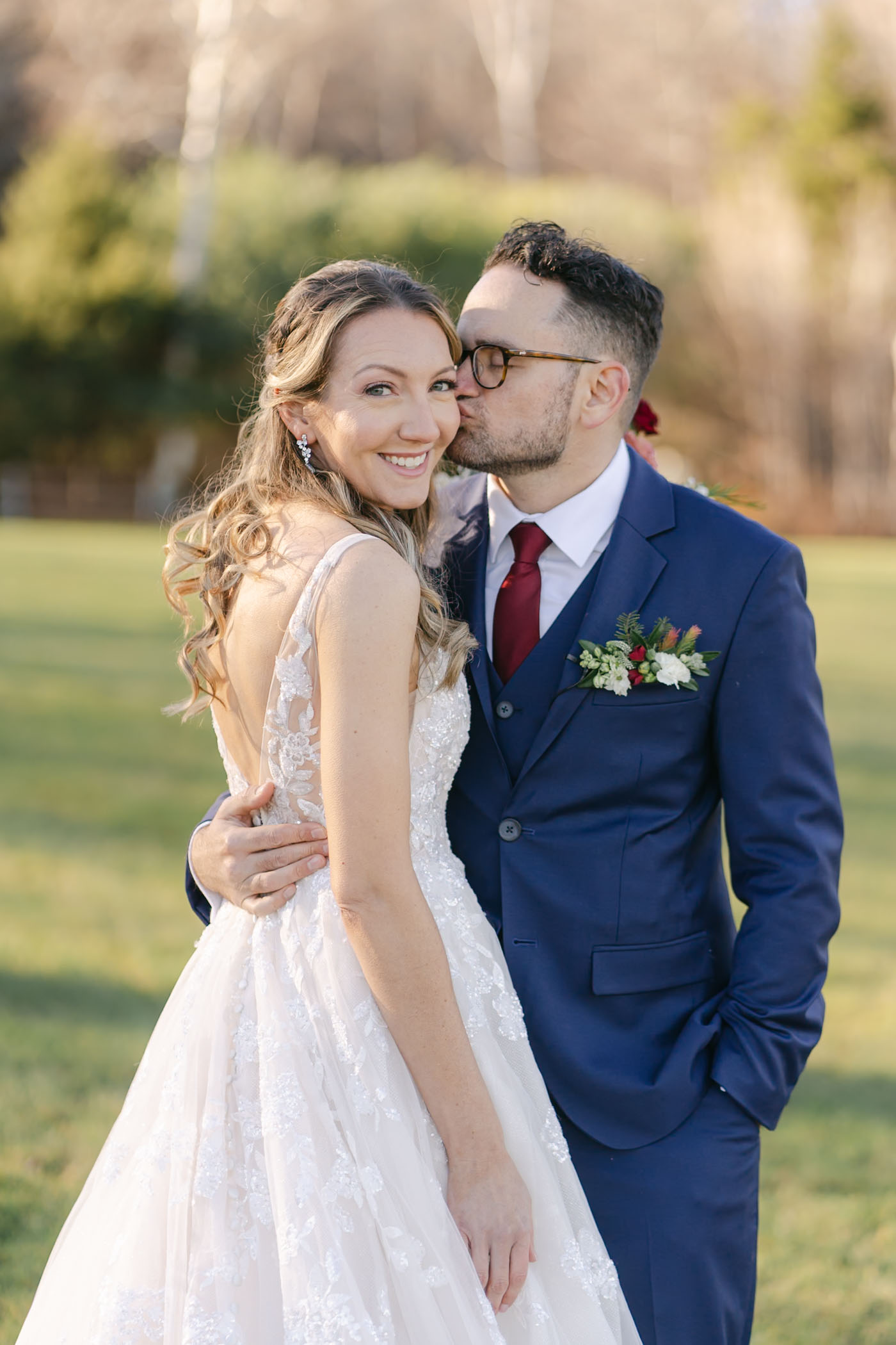 Couple posing together on grounds of Mountain Top Inn