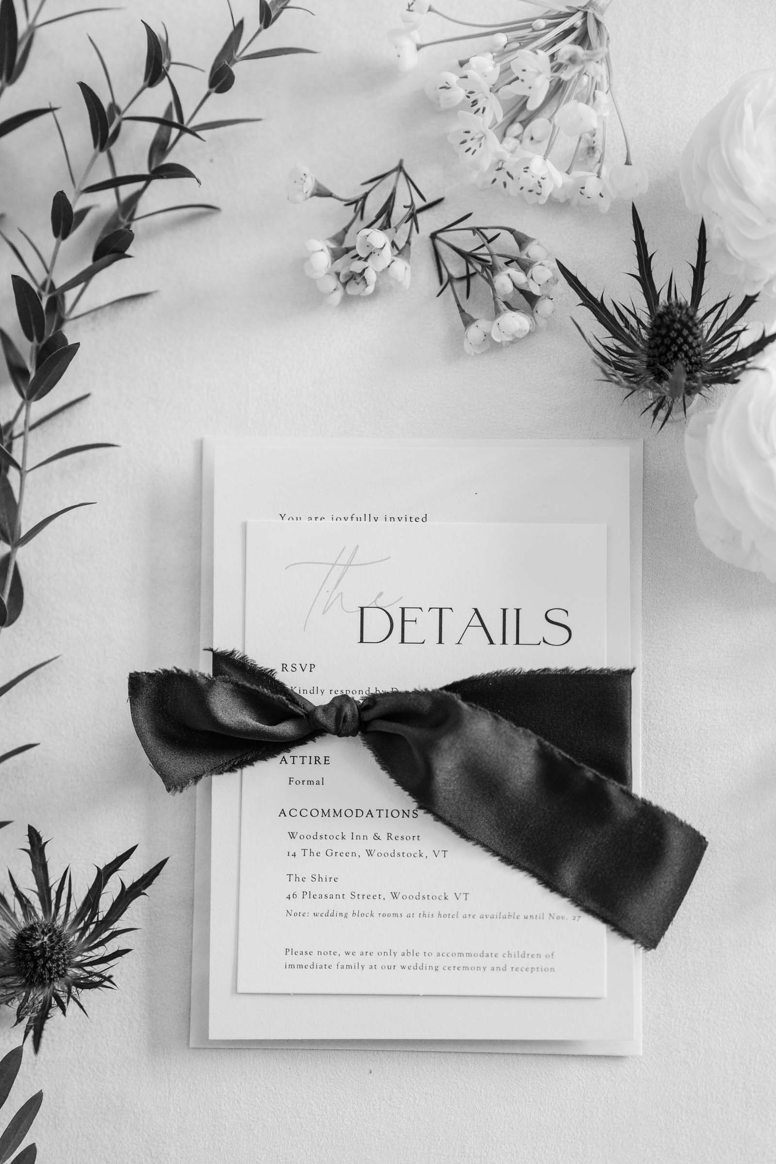 Woodstock Inn Winter Wedding - invitation suite