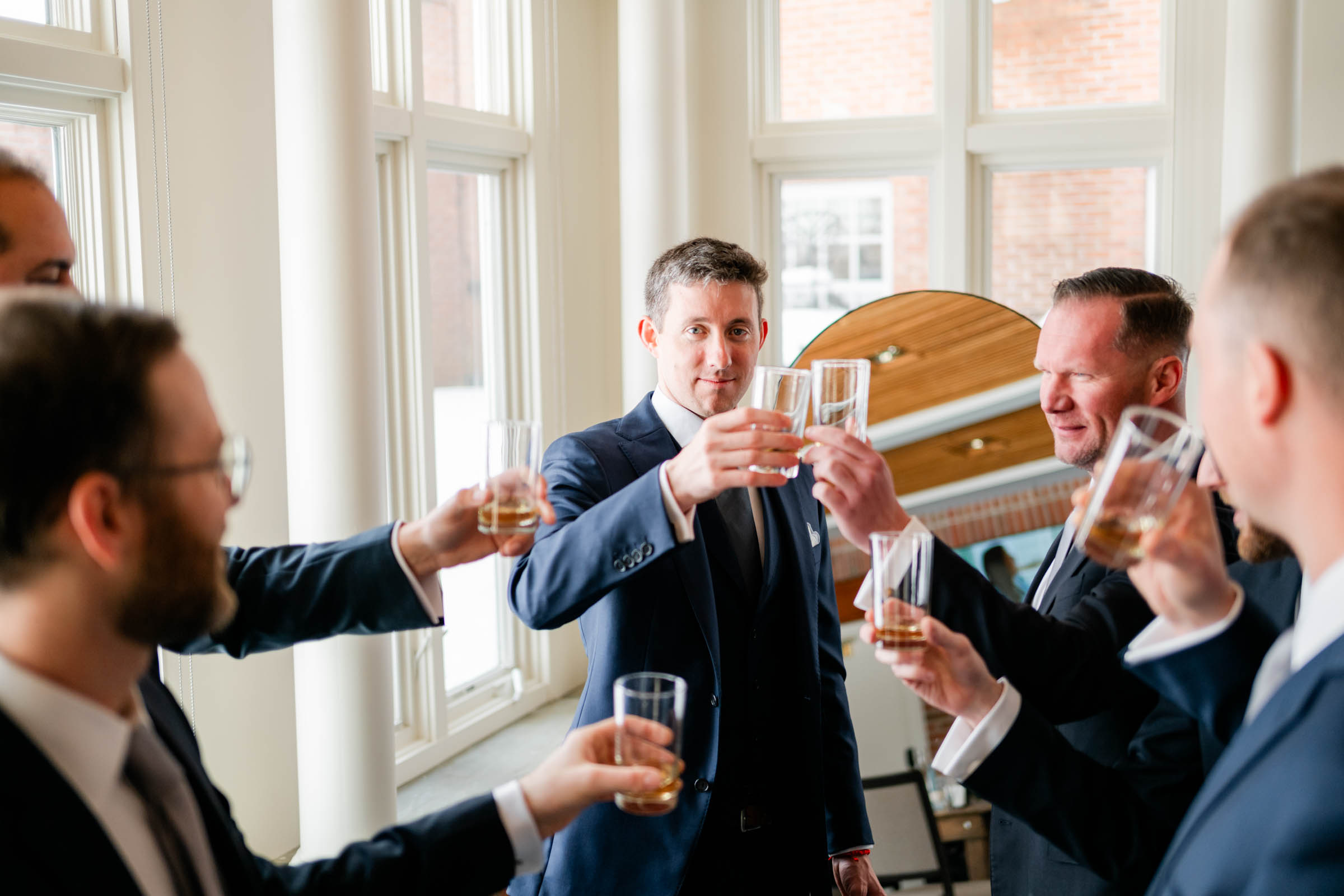 Woodstock Inn Winter Wedding - groom toasting